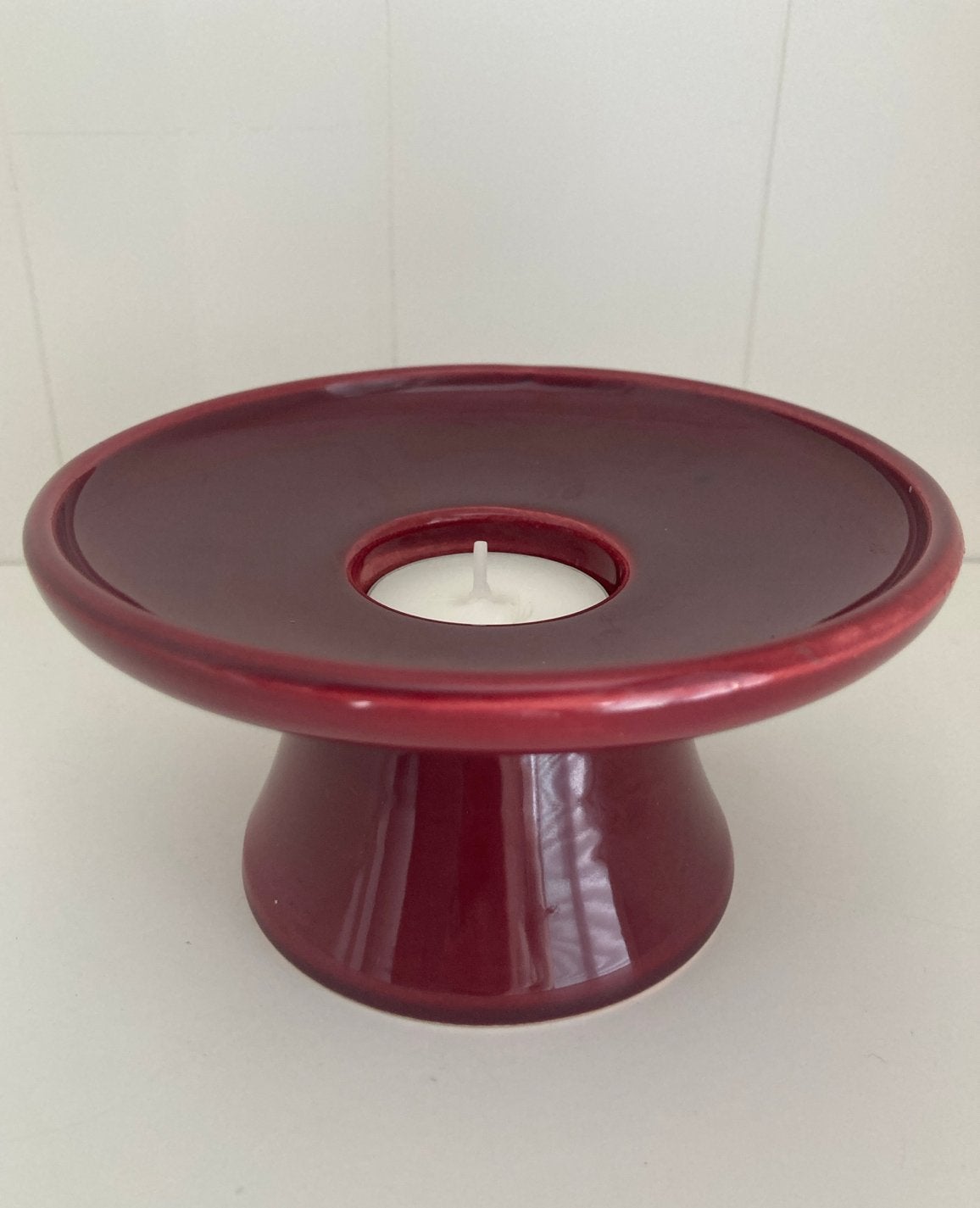 Vintage - Gouda aardewerk kandelaar houder, Overige materialen, Gebruikt, Verzenden, Rood