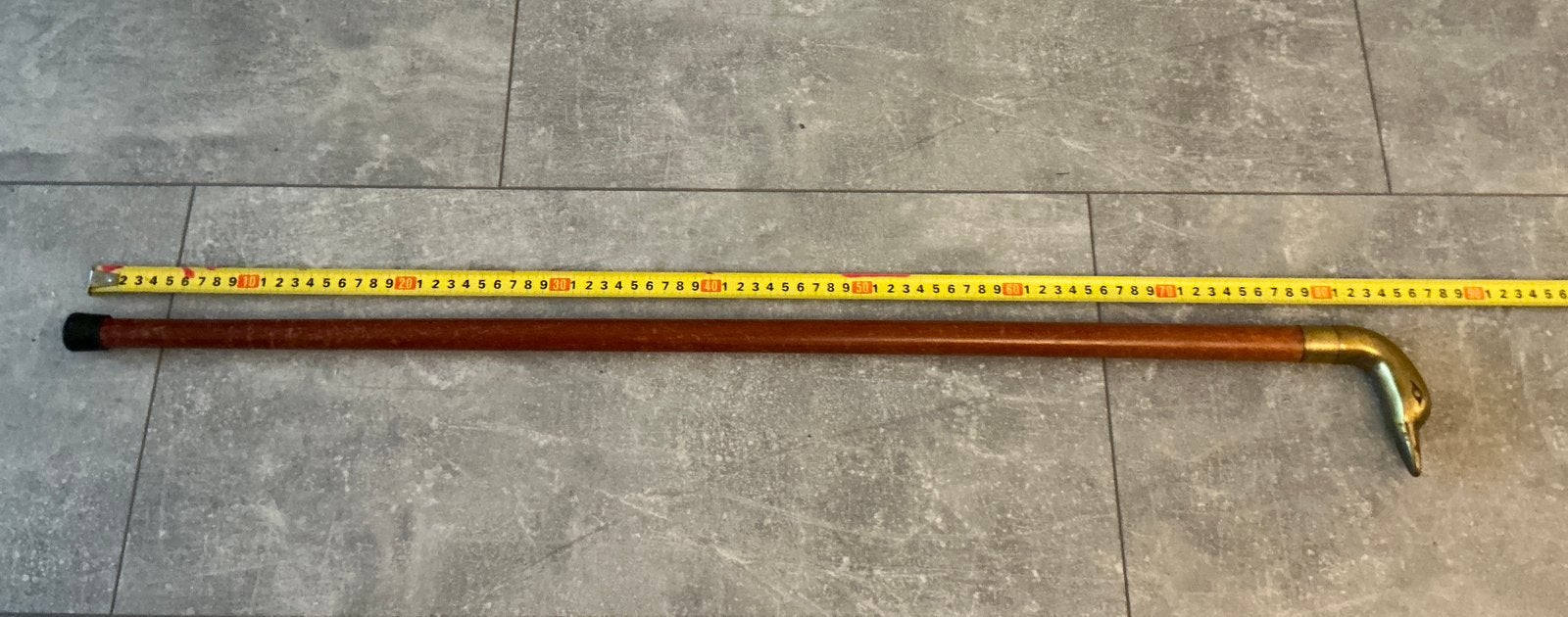 Mooie, brocante wandelstok met messing handvat.(Eendenkop), Verzenden, Gebruikt
