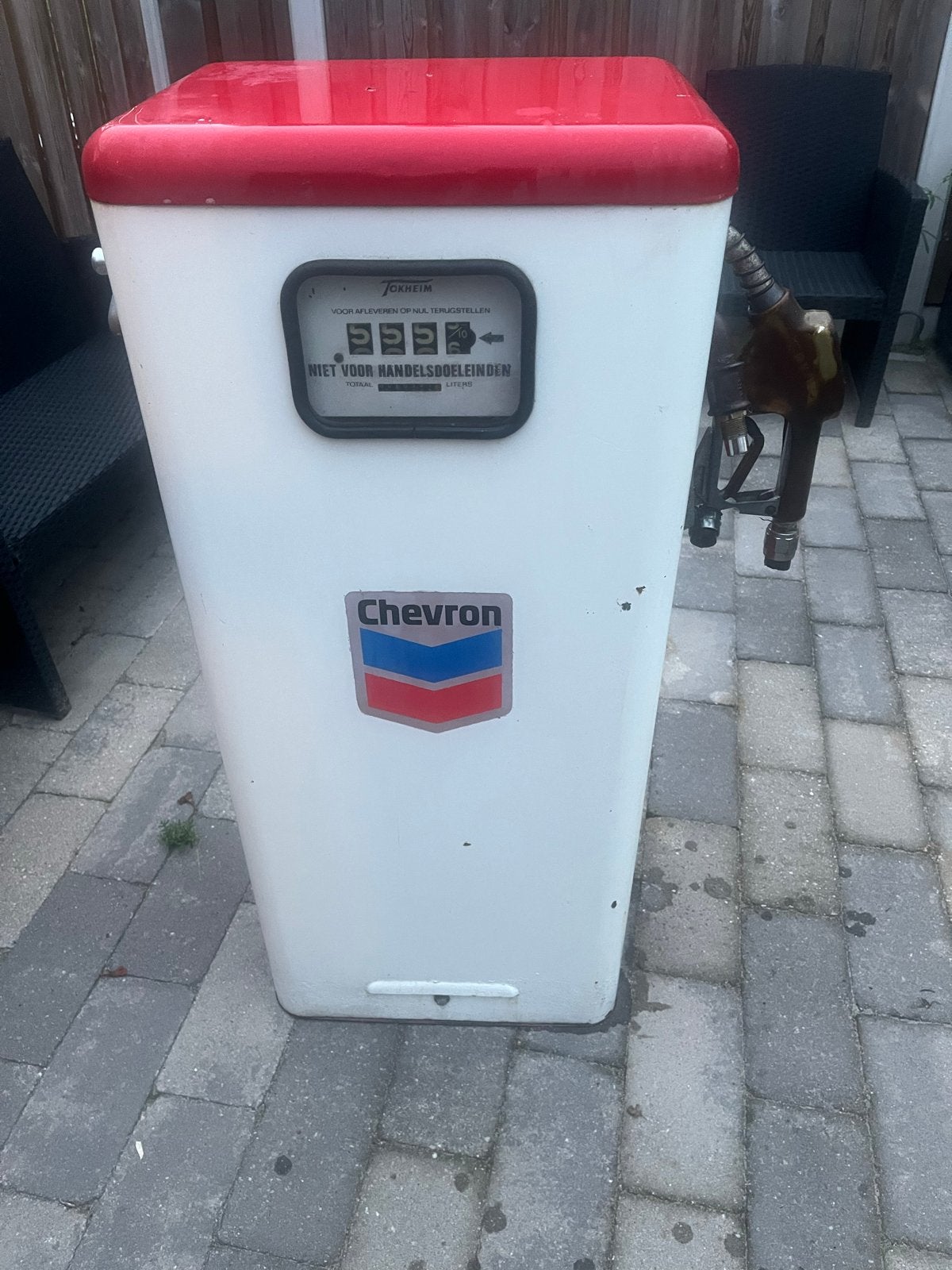 Vintage Tokheim Benzinepomp - Chevron Logo, Verzamelen, Ophalen, Gebruikt