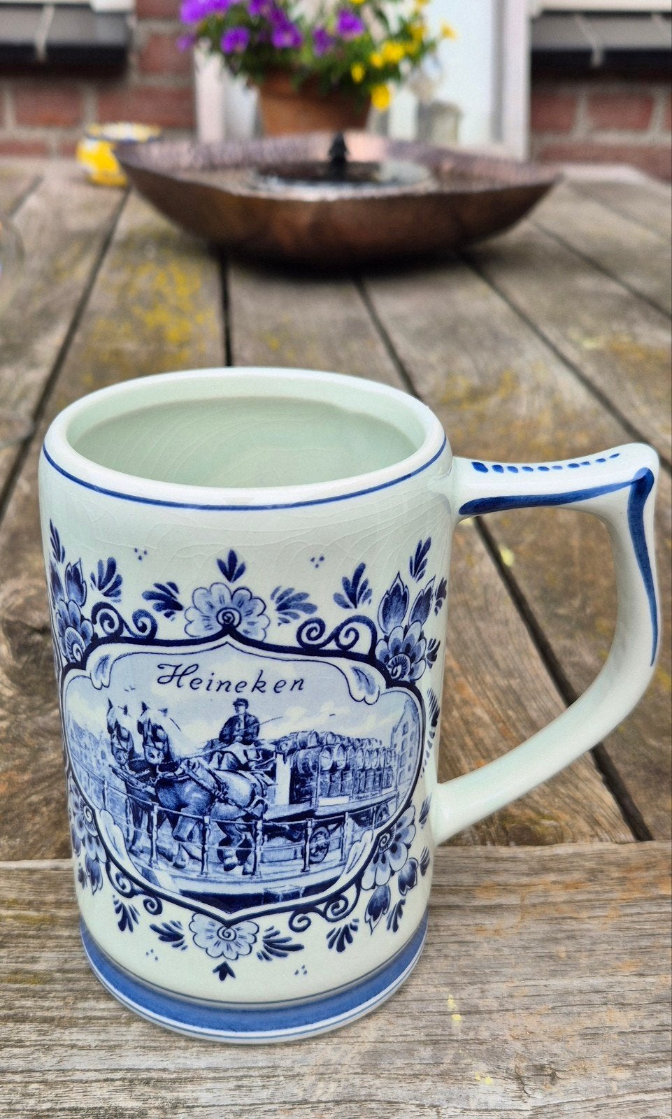 ​Vintage Delfts Blauwe Heineken Bierpul – 't Delftsche Huys, Ophalen of Verzenden