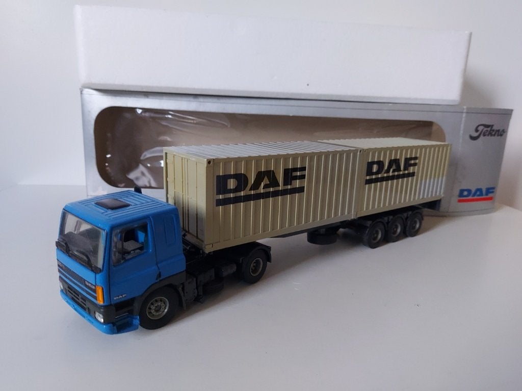 Tekno Daf 85-360 demo met 3 as containeroplegger, Ophalen of Verzenden, Gebruikt, Bus of Vrachtwagen, Tekno