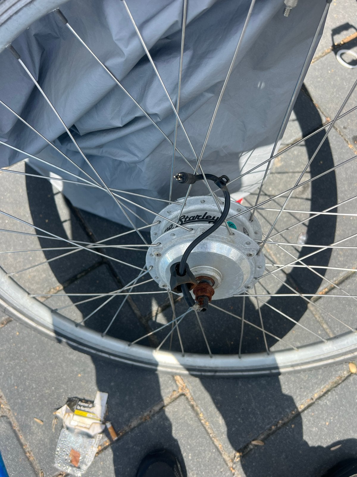 Starley voorwiel met motor voor elektrische fiets, Gebruikt, Ophalen of Verzenden, Aluminium, Elektrische fiets