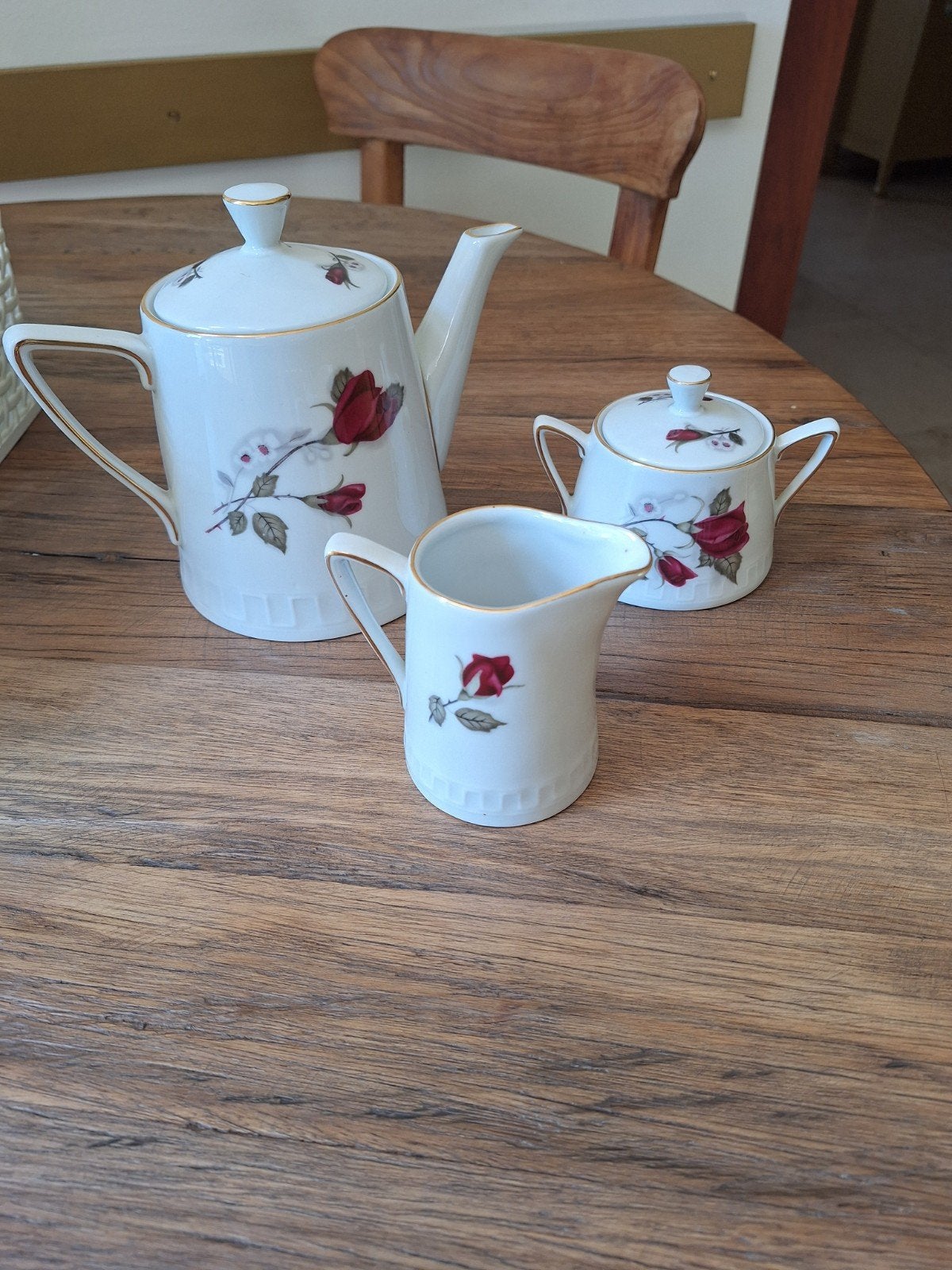 Vintage Wawel Porseleinen Koffieservies - Rode Rozen, Ophalen of Verzenden