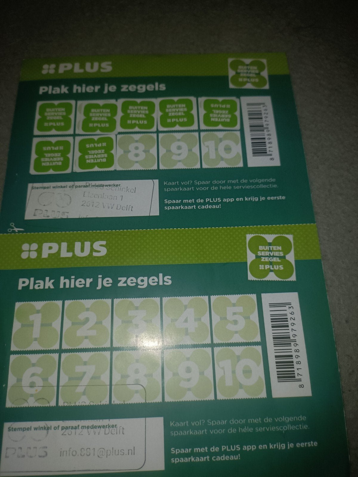 plus servies zegels, Hobby en Vrije tijd, Spaarzegeltjes, Ophalen of Verzenden, Winkel, Super of Benzinepomp, Zegels, Bonnen of Punten