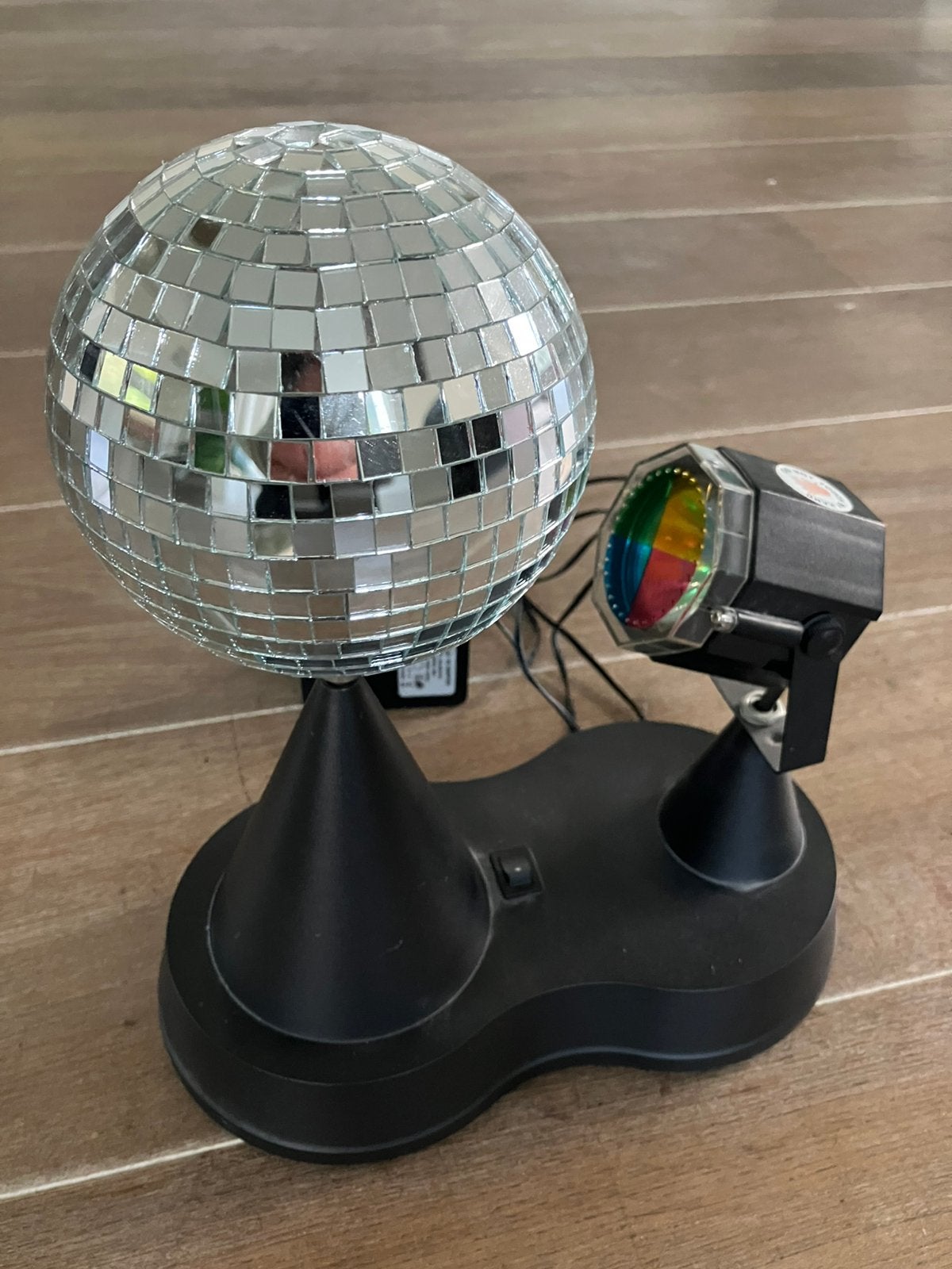 Disco licht met roterende glitterbol, Ophalen of Verzenden, Gebruikt, Discobol, Kleur