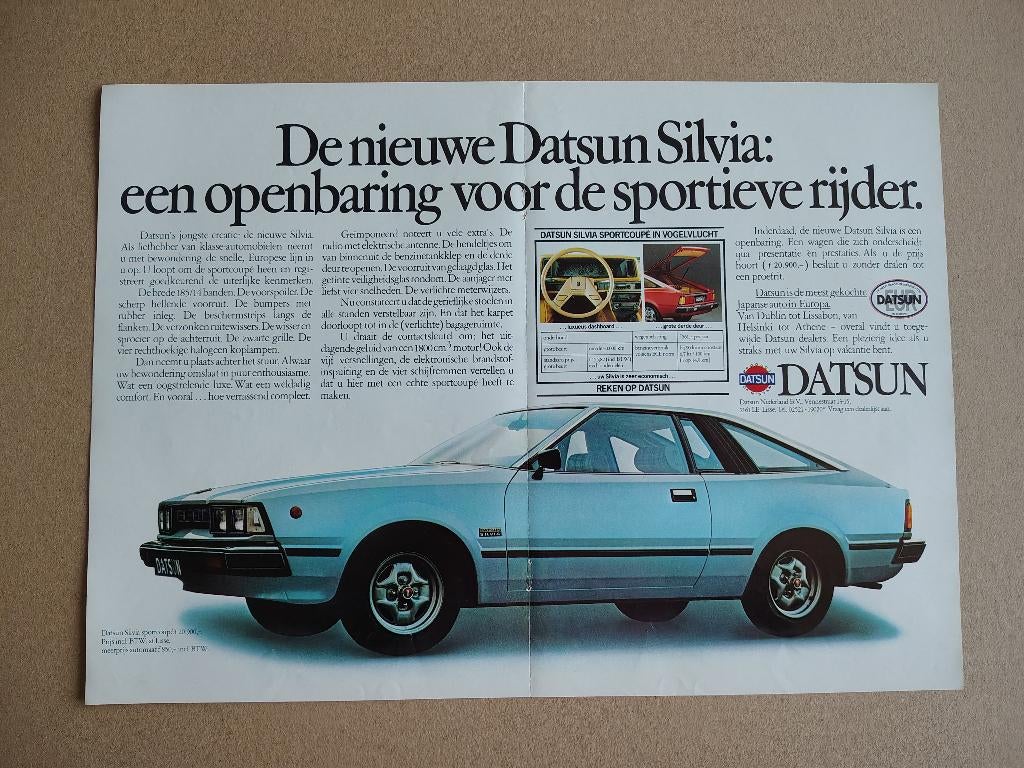 Reclame (uit oud tijdschrift) Datsun Silvia (1980), Verzenden, Gebruikt, Auto's