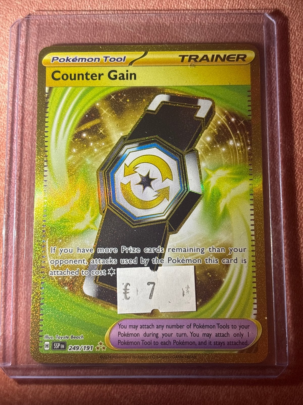 Pokémon Tool Counter Gain Trainer Kaart SSP EN 249/191, Ophalen of Verzenden, Zo goed als nieuw, Losse kaart, Foil