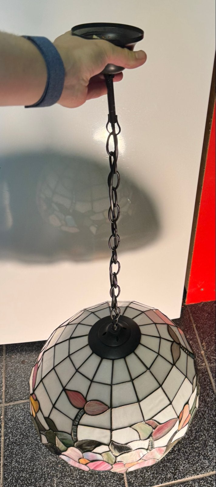 Tiffany stijl hanglamp - Diameter 35 cm, Huis en Inrichting, Lampen | Hanglampen, Ophalen, Zo goed als nieuw, Glas, E27 (groot)
