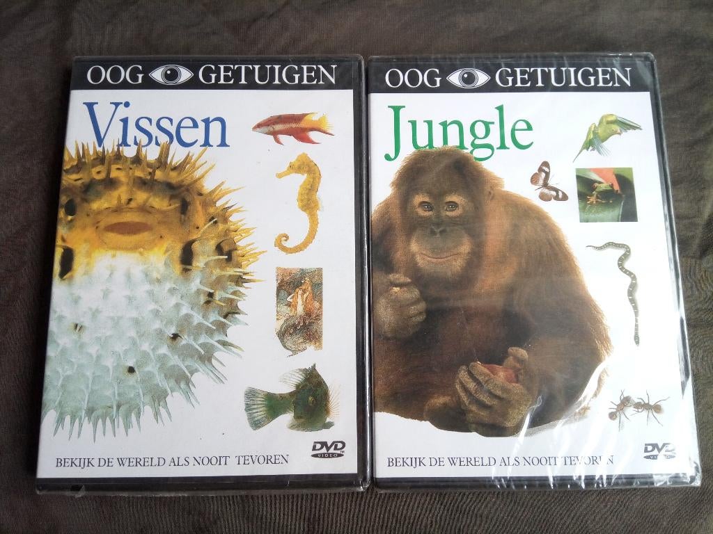 2 x Ooggetuigen dvd - Vissen / Jungle, Alle leeftijden, Ophalen of Verzenden, Zo goed als nieuw, Natuur