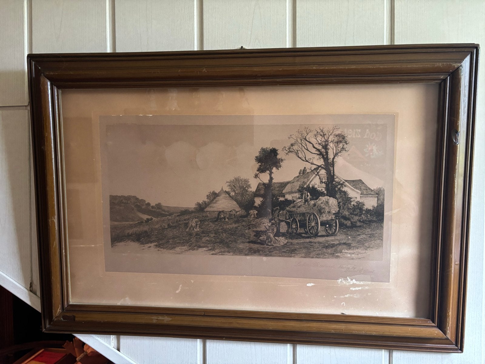 Etch van Ernest Christian Rost, Ophalen, 1800 - 1899, Gravure, Ingelijst