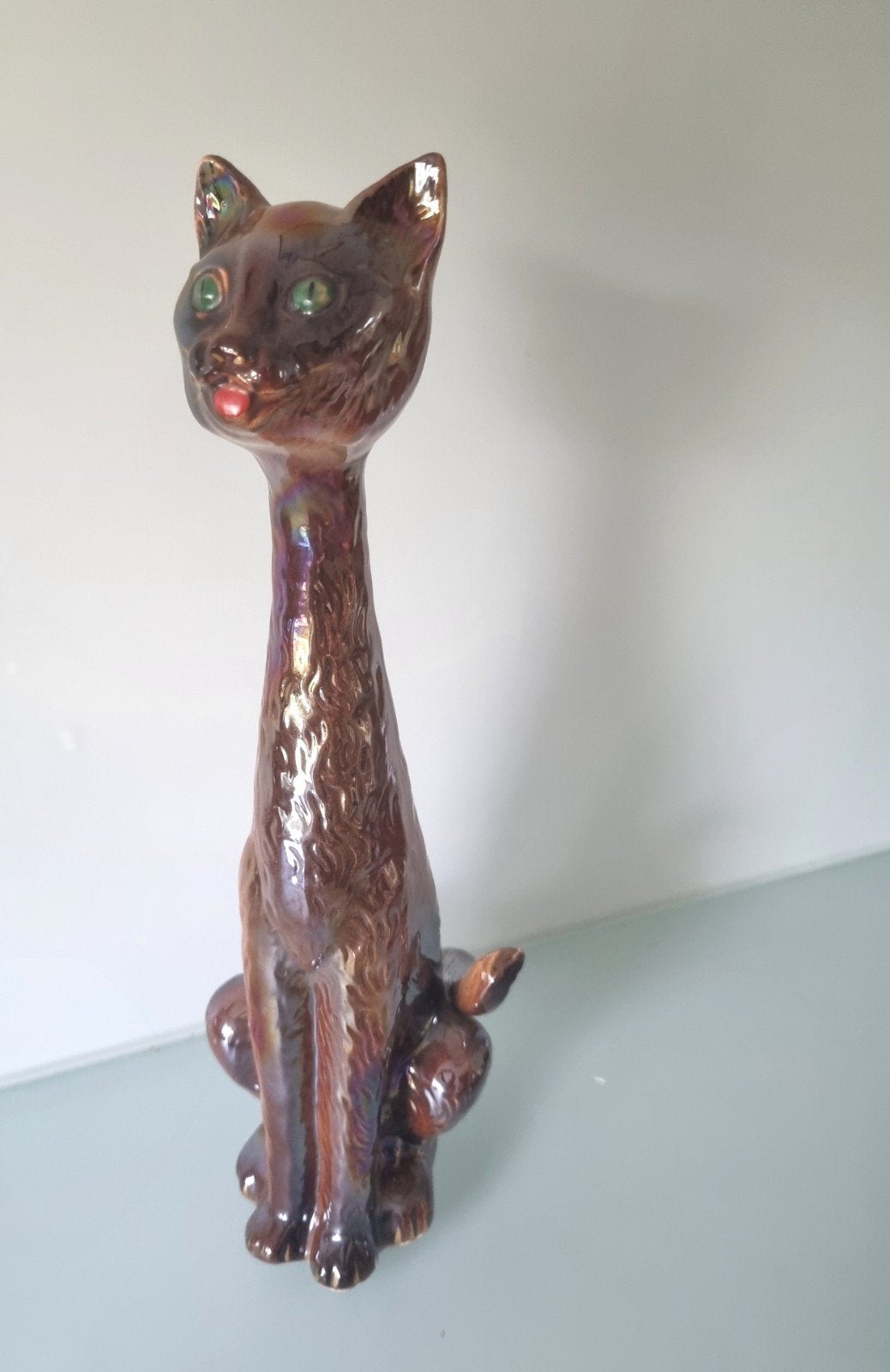 Kat fifties Bequet België 35cm perfecte staat. Lusterglazuur, Ophalen of Verzenden, Zo goed als nieuw, Dier