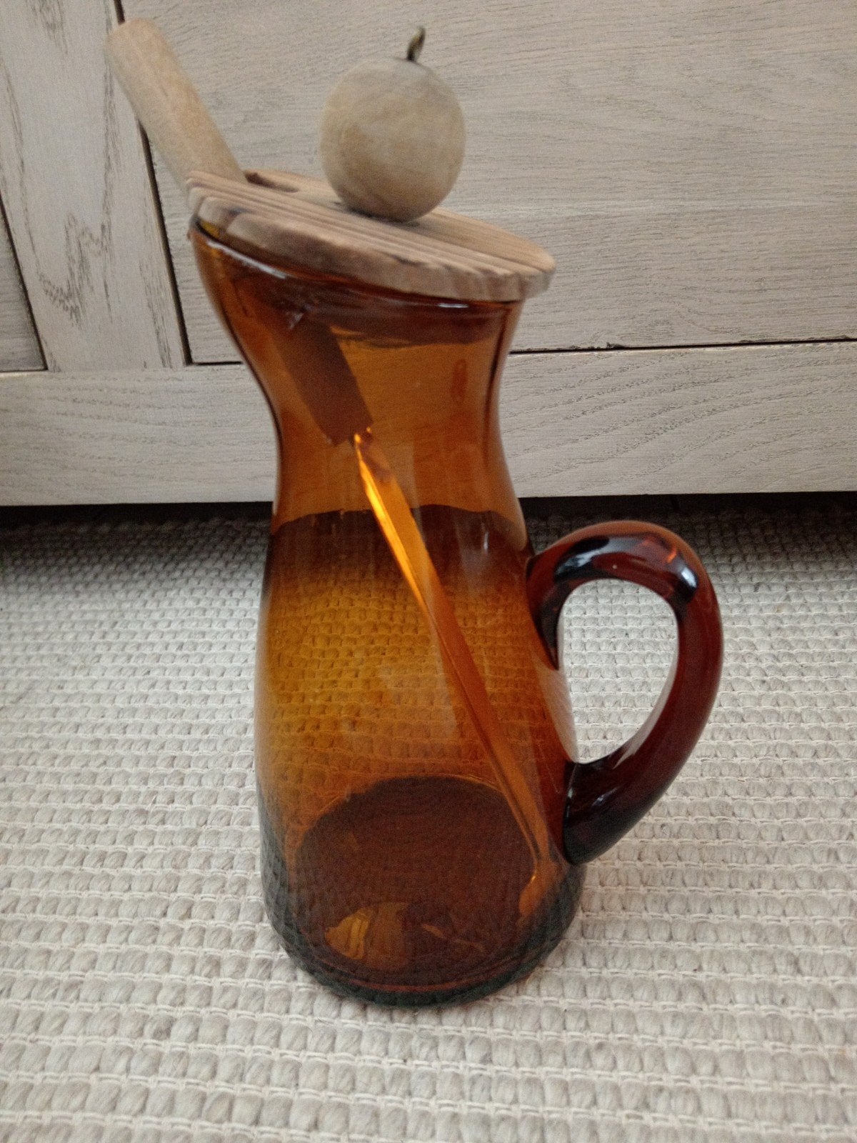 Vintage Sangria kan van glas, Ophalen of Verzenden