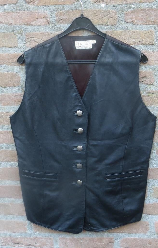 Leren Dames vest M 42 leer achterkant stof O-Line real leder, Ophalen, Zwart, O-Line real leder, Maat 42/44 (L)