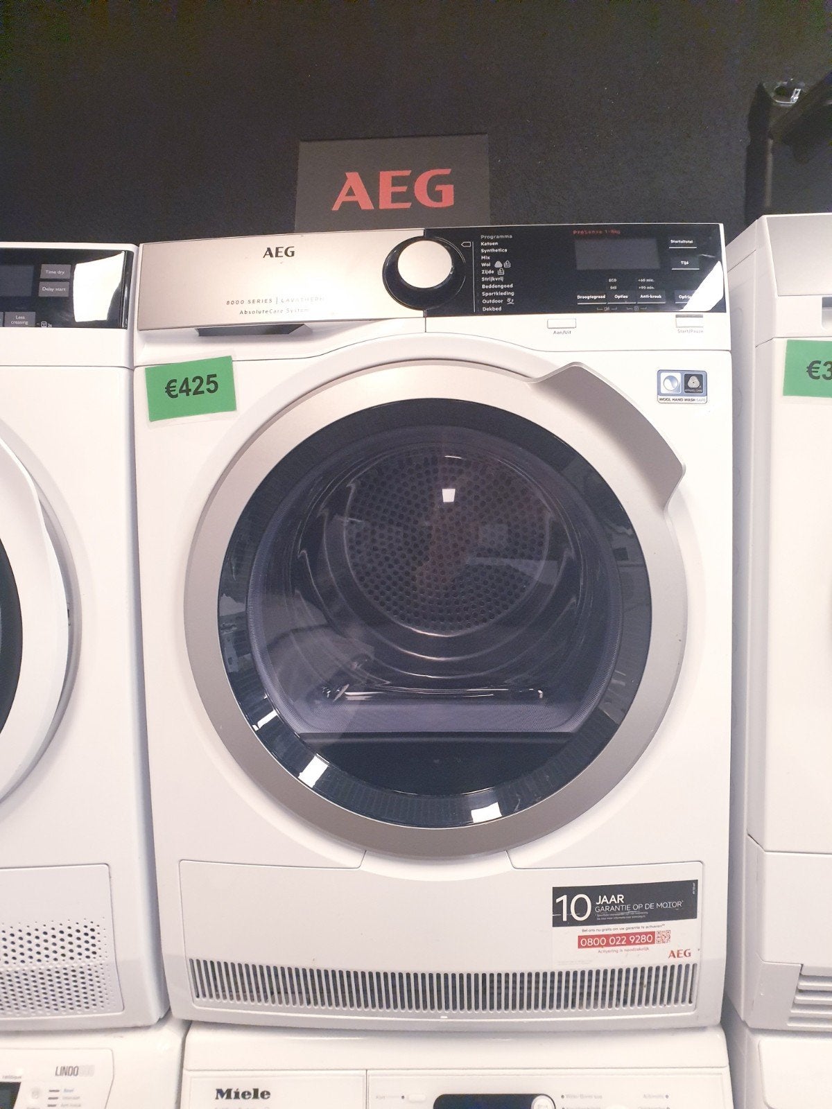 warmte pomp droger AEG 8KG 8000Series A++ 1JAAR GARANTIE, Anti-kreukfase, Overige typen, 8 tot 10 kg, Refurbished