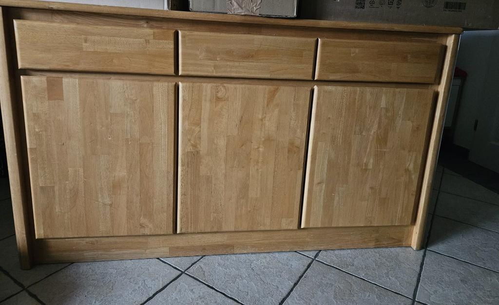 Stevig eikenhouten dressoir., Ophalen, Gebruikt, Met deur(en), 150 tot 200 cm