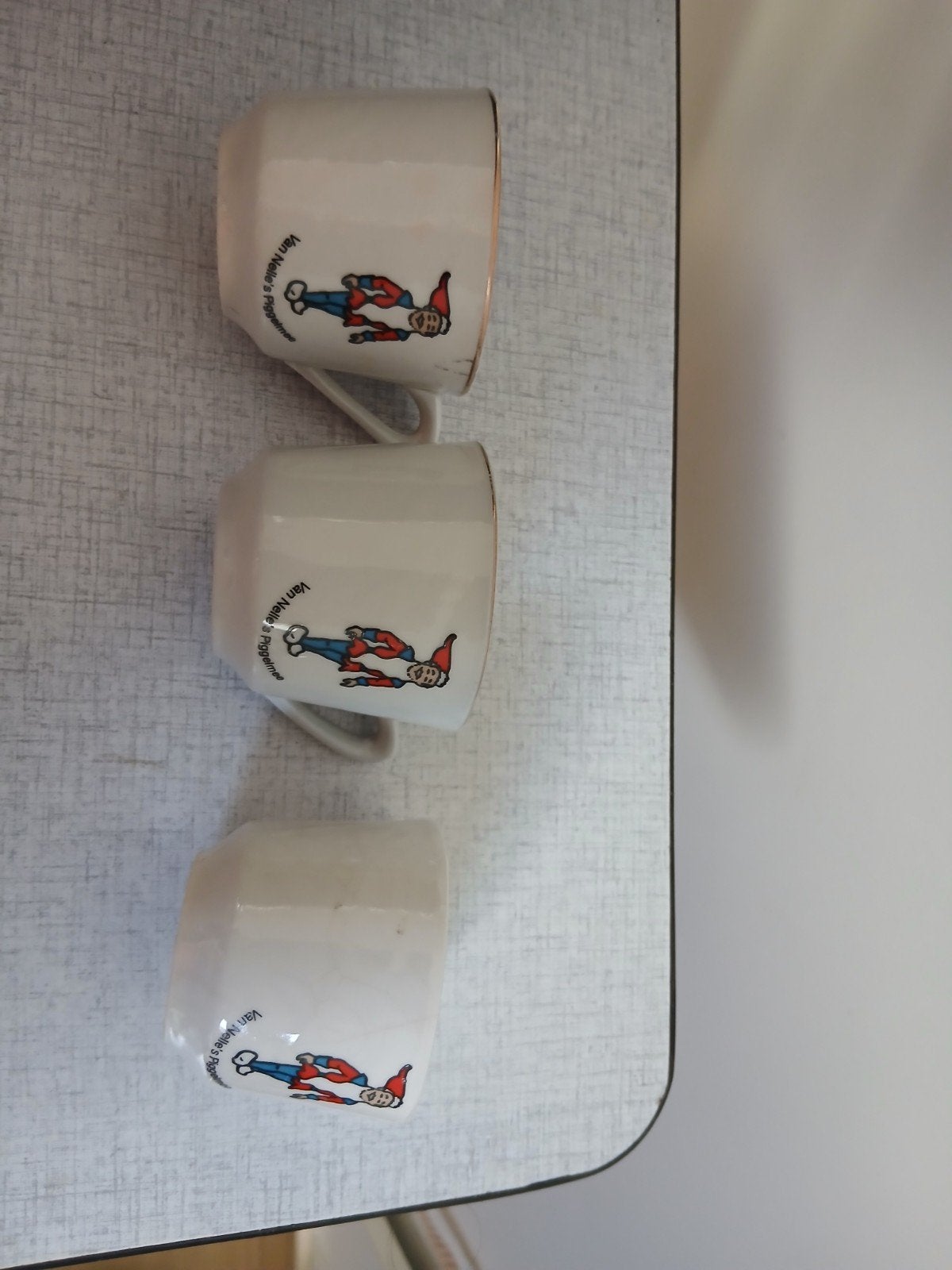 Set van 3 vintage Van Nelle's Piggelmee kopjes, Verzamelen, Ophalen of Verzenden, Gebruikt