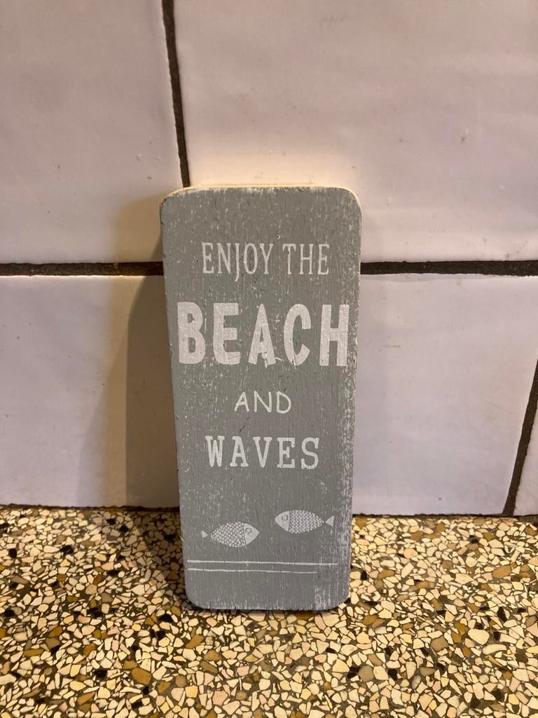 Houten bordje beach, Ophalen of Verzenden, Zo goed als nieuw