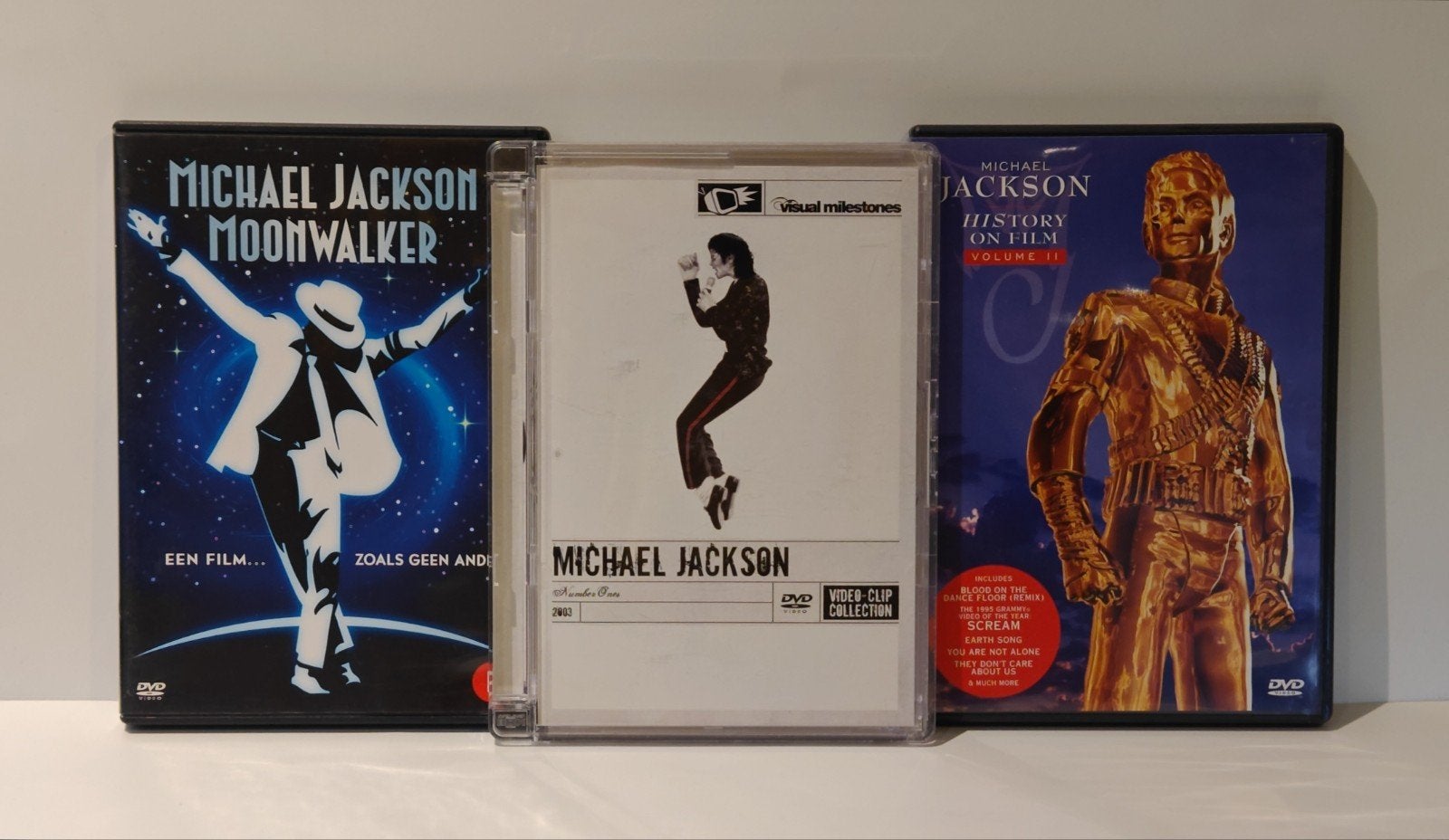 Michael Jackson DVD‑Set Moonwalker Number Ones History vol 2, Alle leeftijden, Ophalen of Verzenden, Zo goed als nieuw