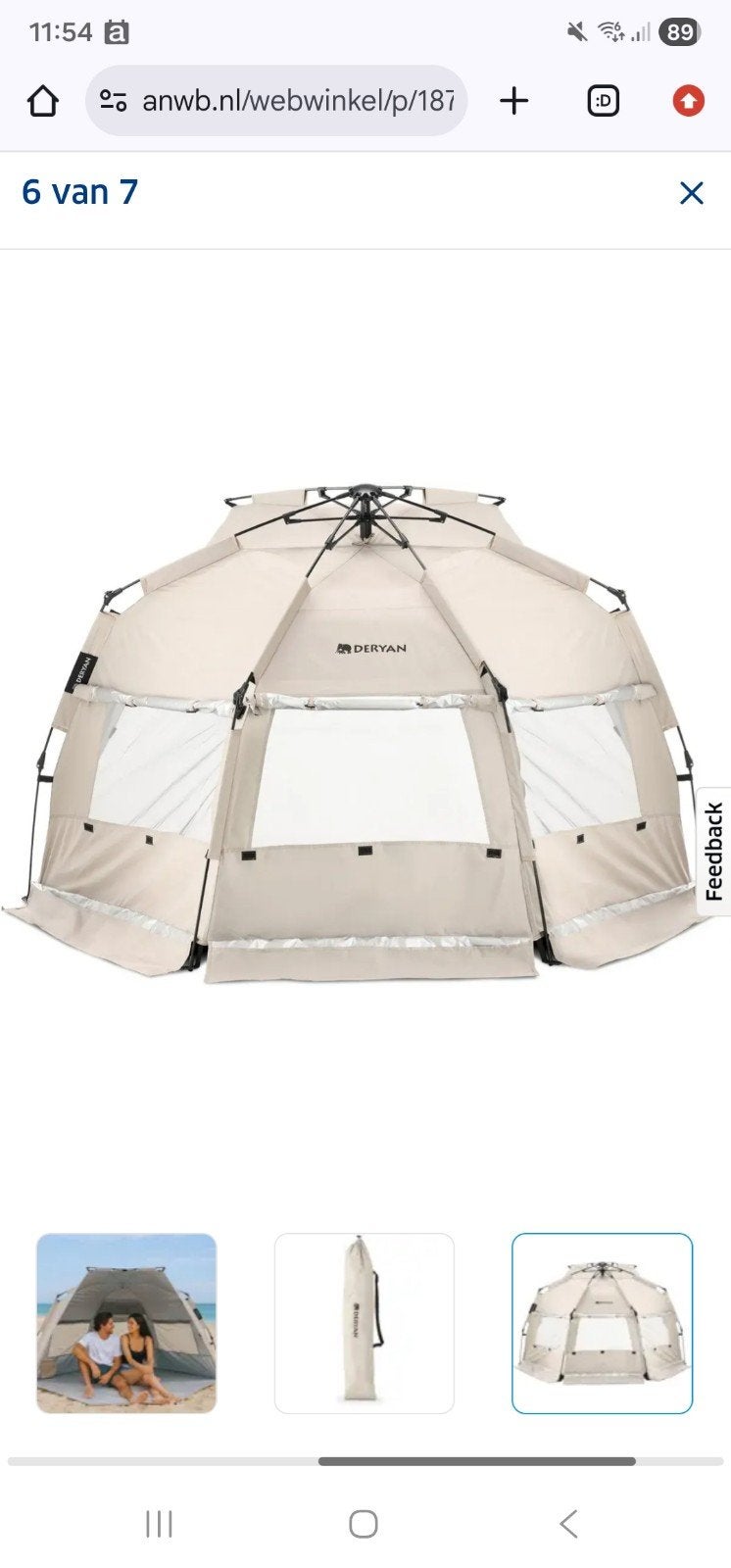 GEZOCHT: Deryan Up To Go pop up strandtent, Ophalen, Nieuw