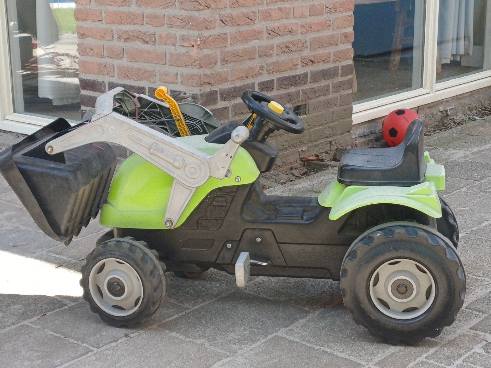 Smoby - Groene traptractor met voorlader - Gebruikt, Ophalen, Gebruikt, Trapvoertuig