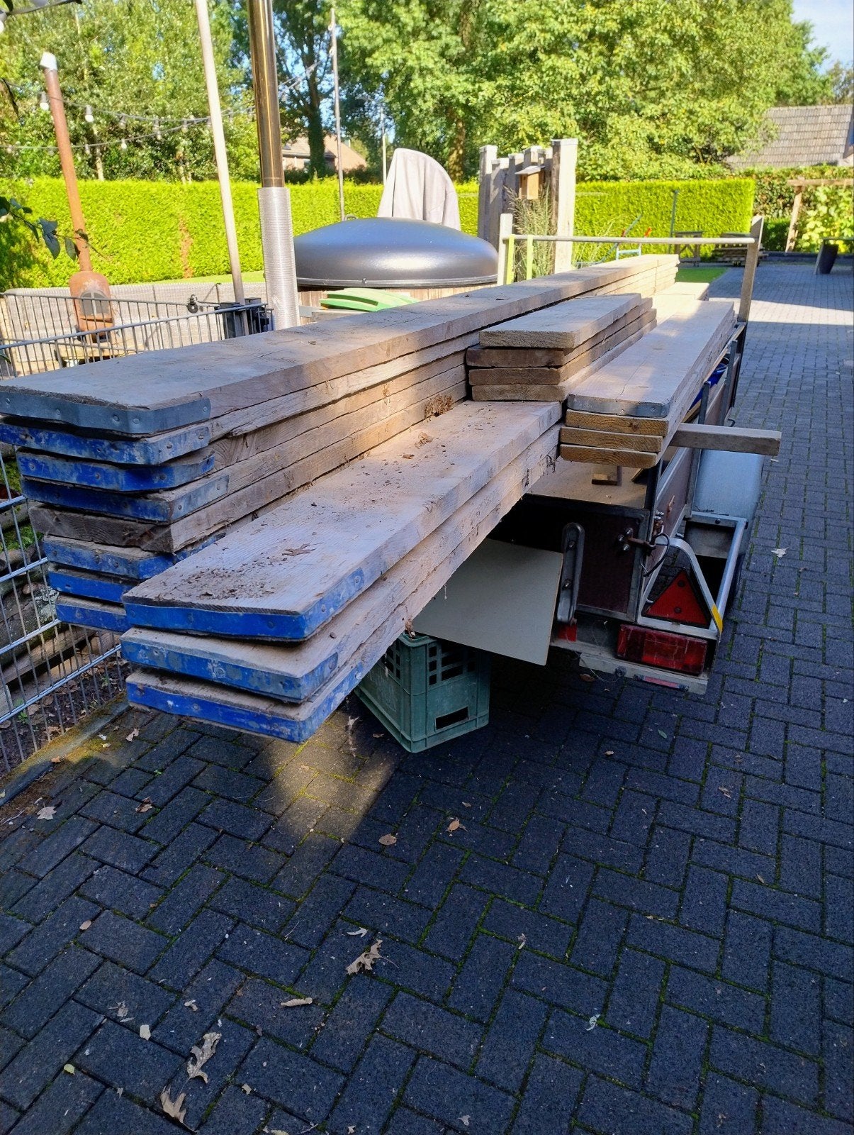 Gebruikte steigerplanken, diverse lengtes, droog opgeslagen, Ophalen, Gebruikt, Minder dan 2 meter