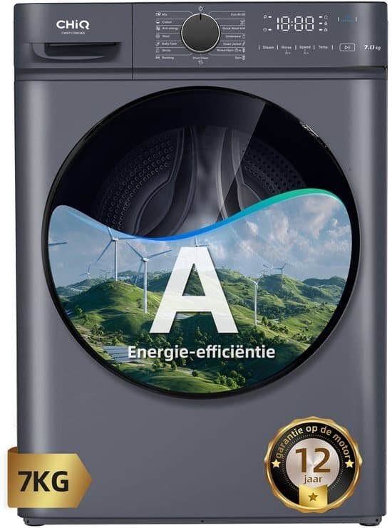 Chiq Wasmachine CW07123863AX - 7 kg - Energielabel A, Triple J Online, Info@triplejonline.nl, De Spinnekop 9