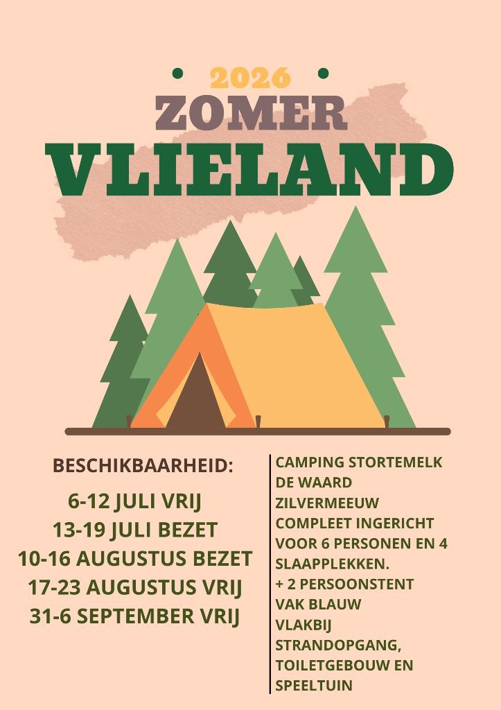 Tent op Vlieland camping Stortemelk, Ophalen, Gebruikt, Tot en met 6