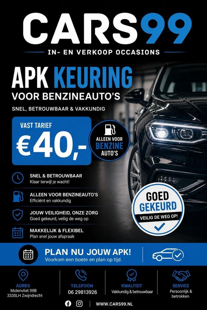 APK benzine auto's, Ophalen of Verzenden