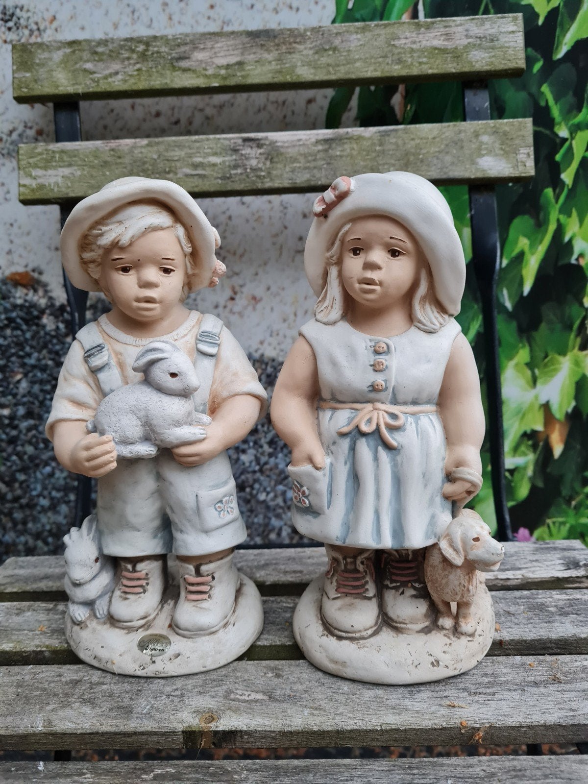 2 Alice tuinbeelden te koop jongen en meisje, Ophalen, Gebruikt, Beton