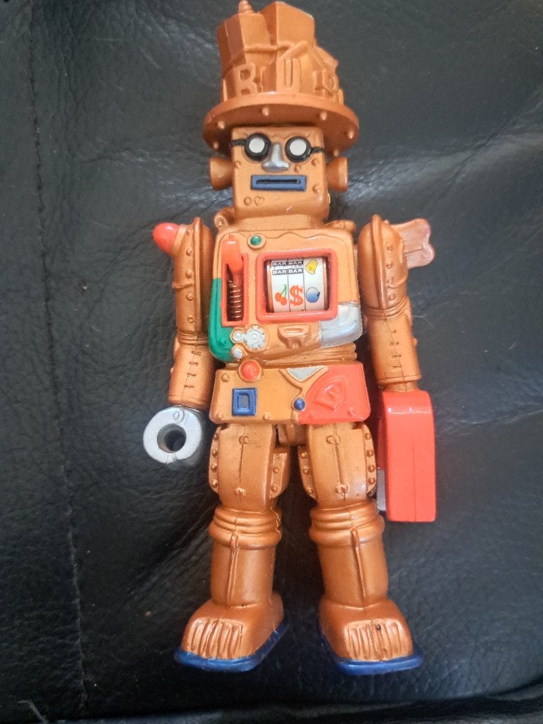 Vintage Robot Speelgoed met Slotmachine Buik, Ophalen of Verzenden, Gebruikt