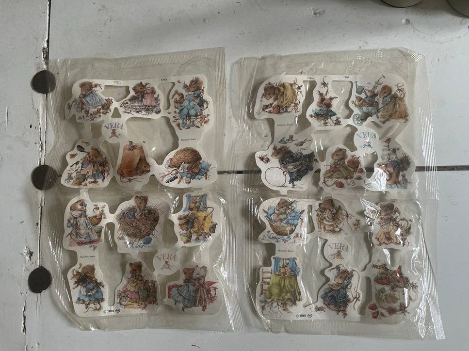 Poëzie plaatjes “VERA DE MUIS” NIEUW 2 vellen, Ophalen of Verzenden
