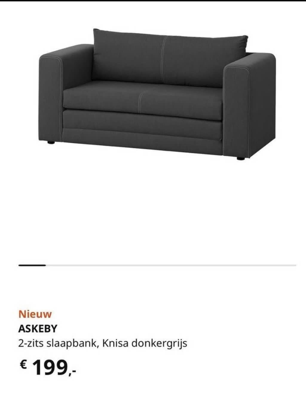 Askeby kleine tweezits slaapbank Ikea 140x70x60