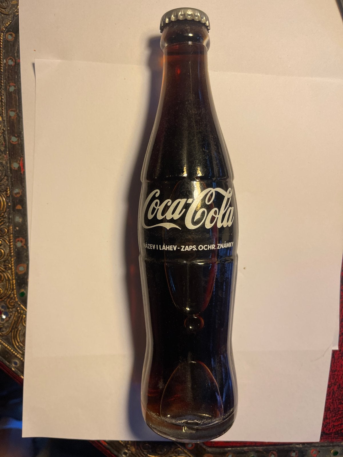 Vintage Coca-Cola fles 0,25L - Tsjechisch etiket, Ophalen of Verzenden, Gebruikt, Gebruiksvoorwerp