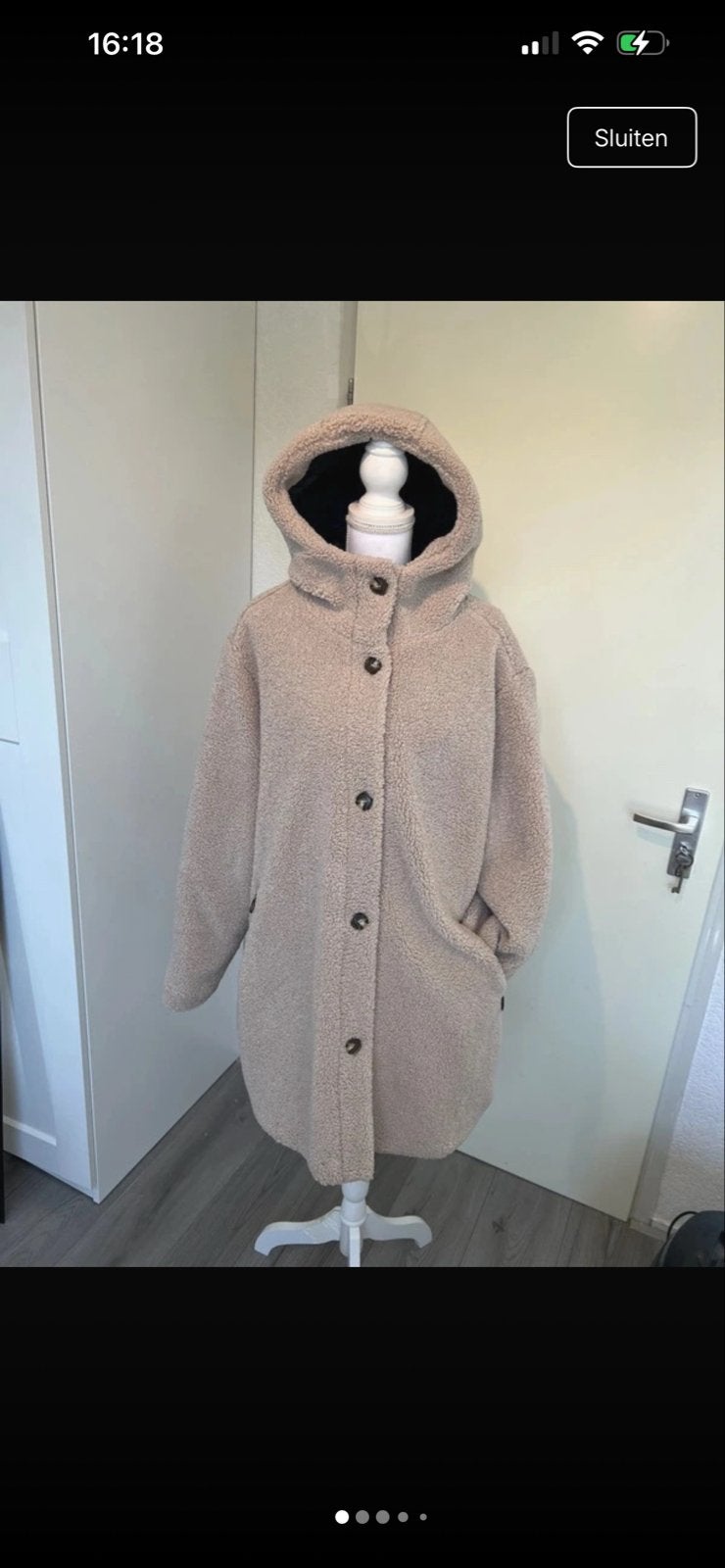 Gina Benotti teddy jas maat 48, Kleding | Dames, Ophalen of Verzenden, Zo goed als nieuw, Maat 46/48 (XL) of groter, Beige