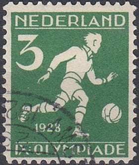 Nederland 2.23.7- 1928- Olympiade- Voetballer- NVPH-214- G, Verzenden, T/m 1940, Gestempeld