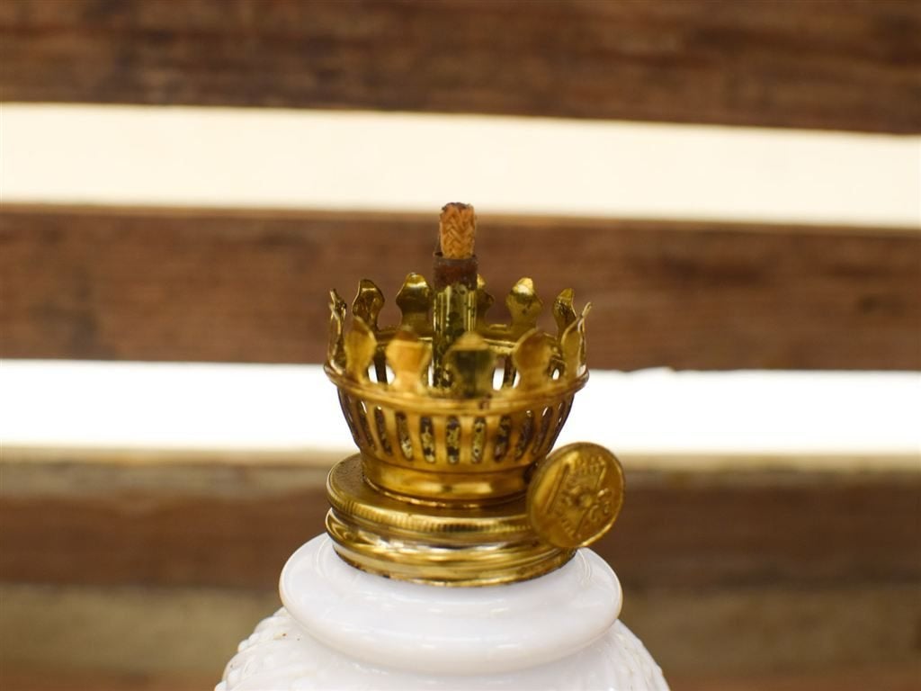 Vintage porseleinen olielampje 51671, Ophalen of Verzenden, Gebruikt