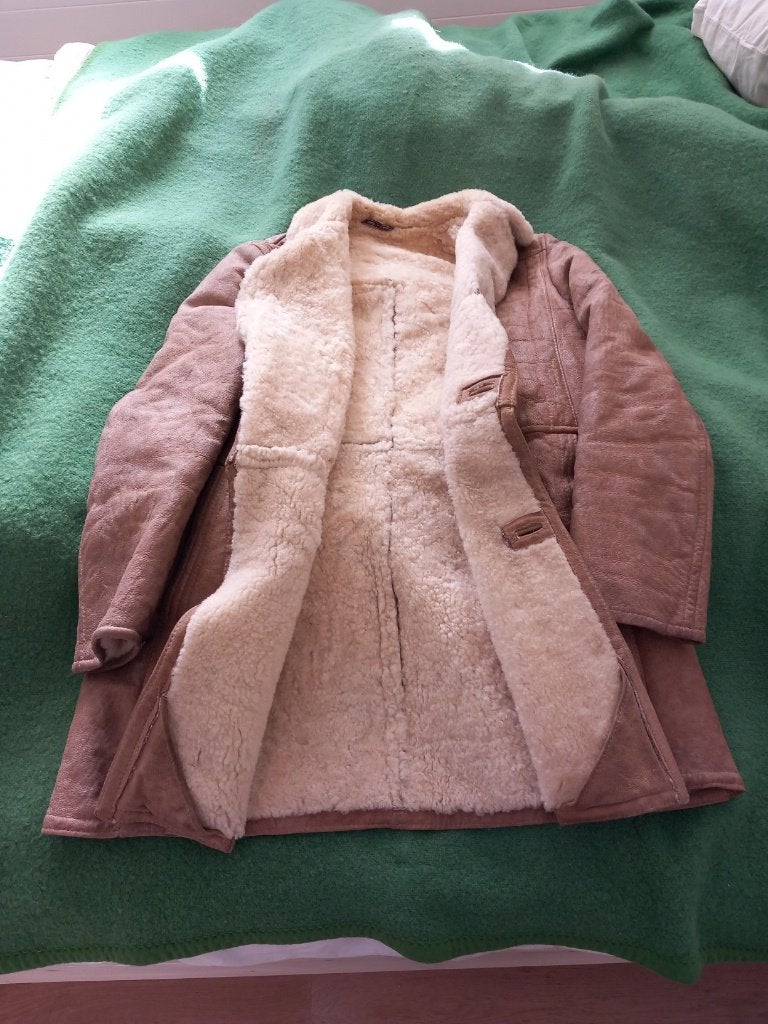mooie lammy jas, vintage lammy coat, echte wol shearling, Kleding | Dames, Ophalen, Zo goed als nieuw, Maat 38/40 (M), Bruin