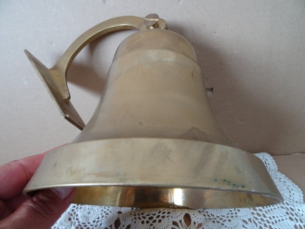 Antieke of vintage bel deurbel grote koperen bel Geen klepel, Ophalen of Verzenden, Koper