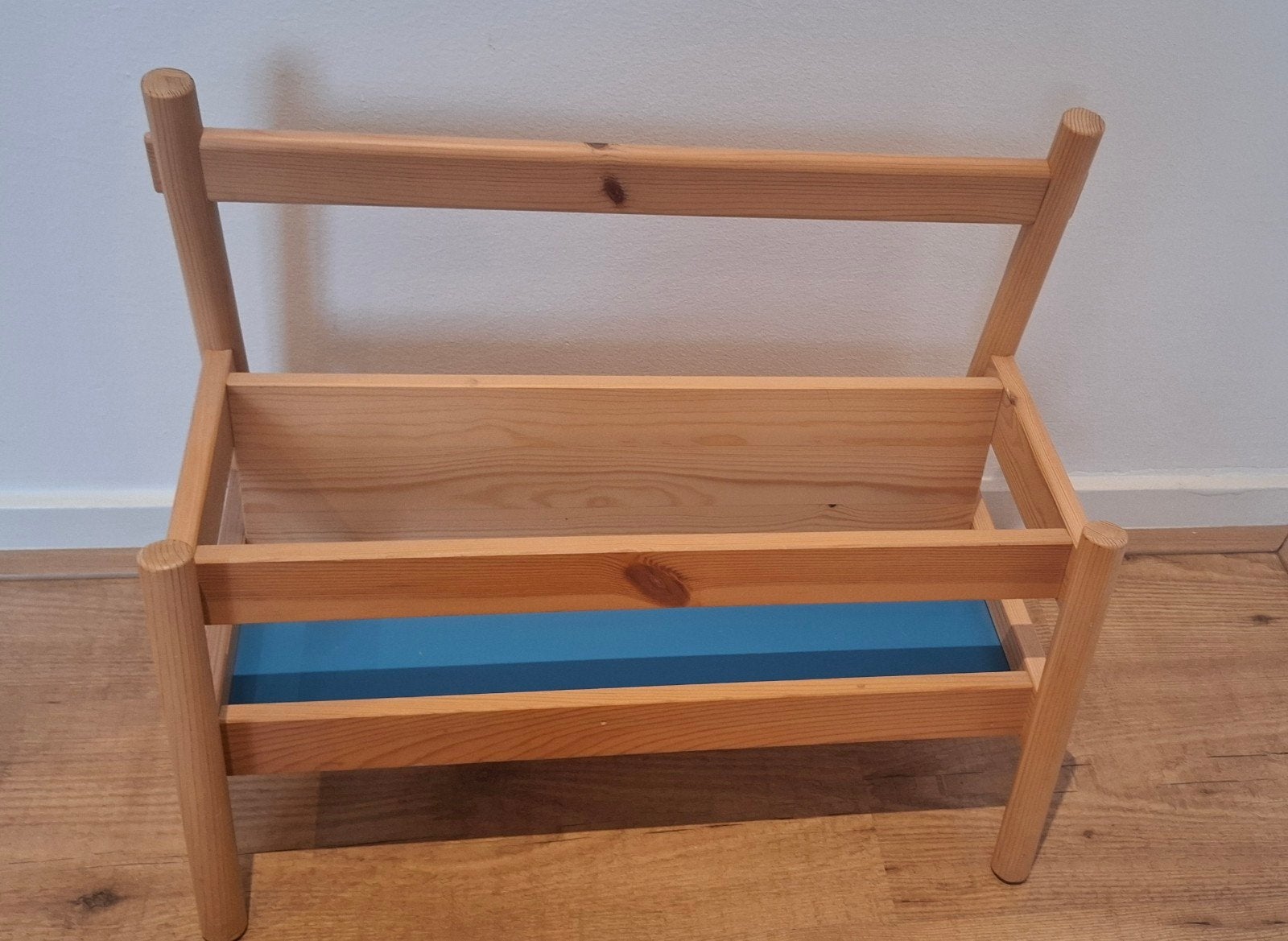 Houten Boekenrekje - Grenenhout met Blauwe Accent, Huis en Inrichting, Ophalen, Minder dan 50 cm, Gebruikt, Minder dan 100 cm