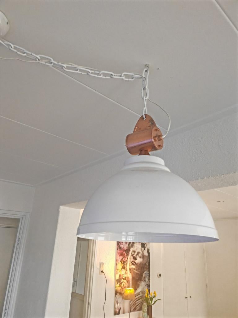 Prachtige hanglamp met koper, Ophalen, Zo goed als nieuw