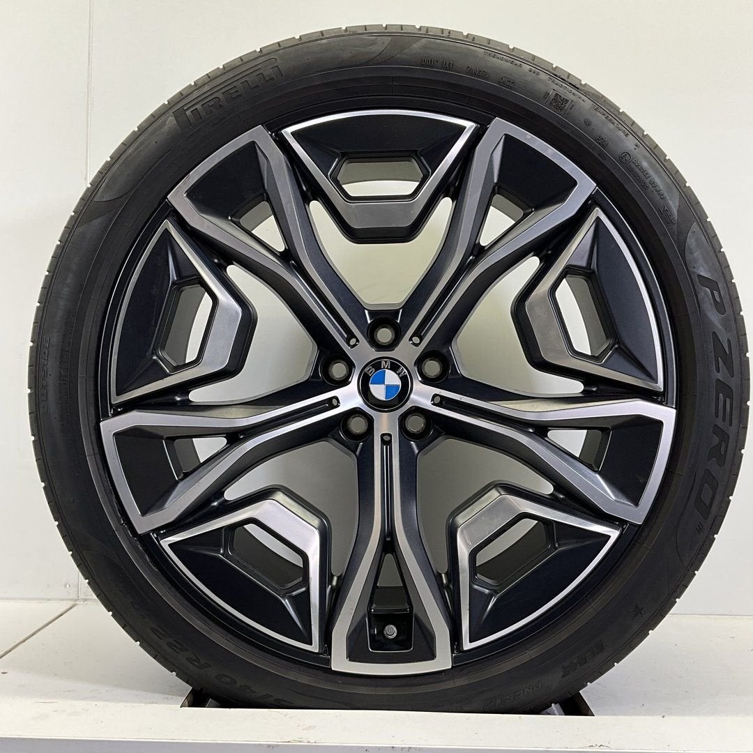 BMW IX I20 BREEDSET VELGEN + ZOMERBANDEN 22 INCH ORIG. 1021, Auto-onderdelen, Banden en Velgen, Gebruikt, -, 275 mm, -