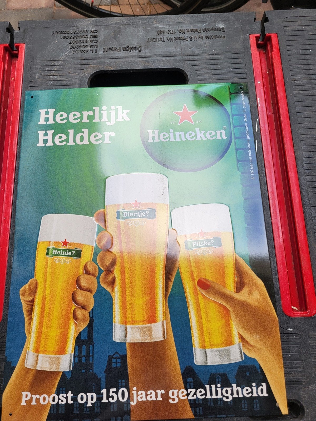 Heineken metalen reclamebord - Heerlijk Helder, Ophalen of Verzenden, Gebruikt