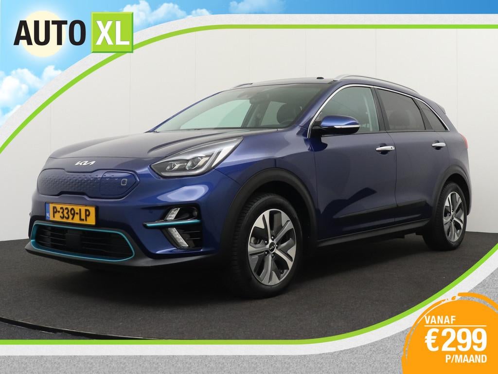 Kia e-Niro ExecutiveLine 64 kWh (96%SOH) Warmtepomp Schuif-/, Auto's, Gebruikt, Zwart, 1712 kg, Blauw