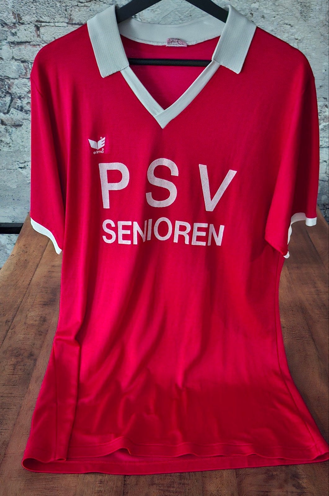 Vintage Retro Erima voetbalshirt met opdruk Psv senioren, Maat XL, Ophalen of Verzenden, Gebruikt, Shirt