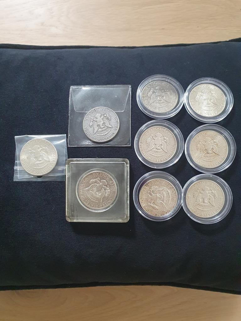 Set van 9 Kennedy Half Dollars 1964 - Zilveren Munten, Vóór koninkrijk, Zilver, Overige waardes, Verzenden