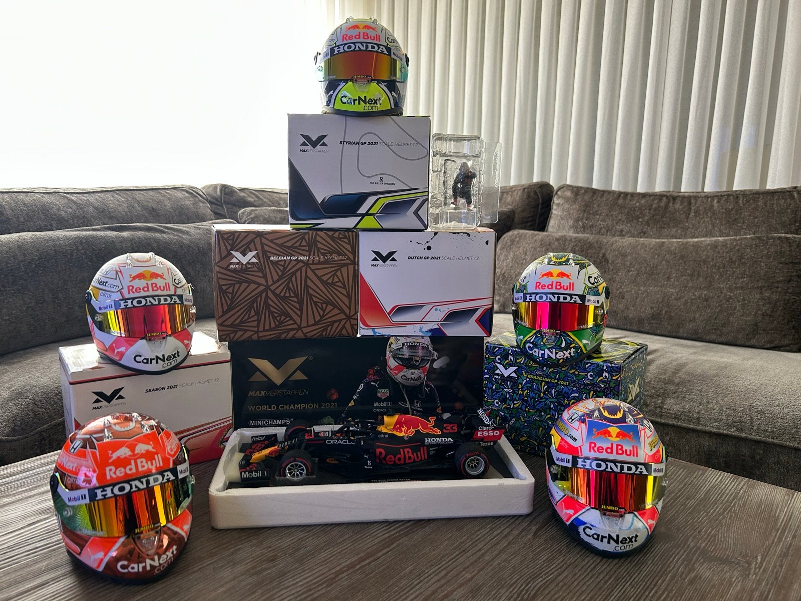 Max Verstappen 2021 Wereldkampioen Collectie, Overige merken, Auto, 1:32 tot 1:50, Ophalen of Verzenden