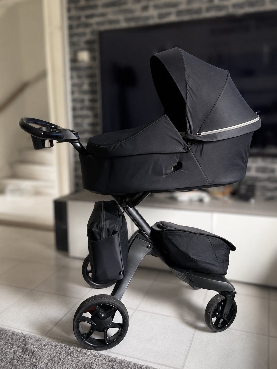 Kinderwagen  Stokke Xplory Rich Black, Zo goed als nieuw, Met reiswieg, Ophalen, Kinderwagen