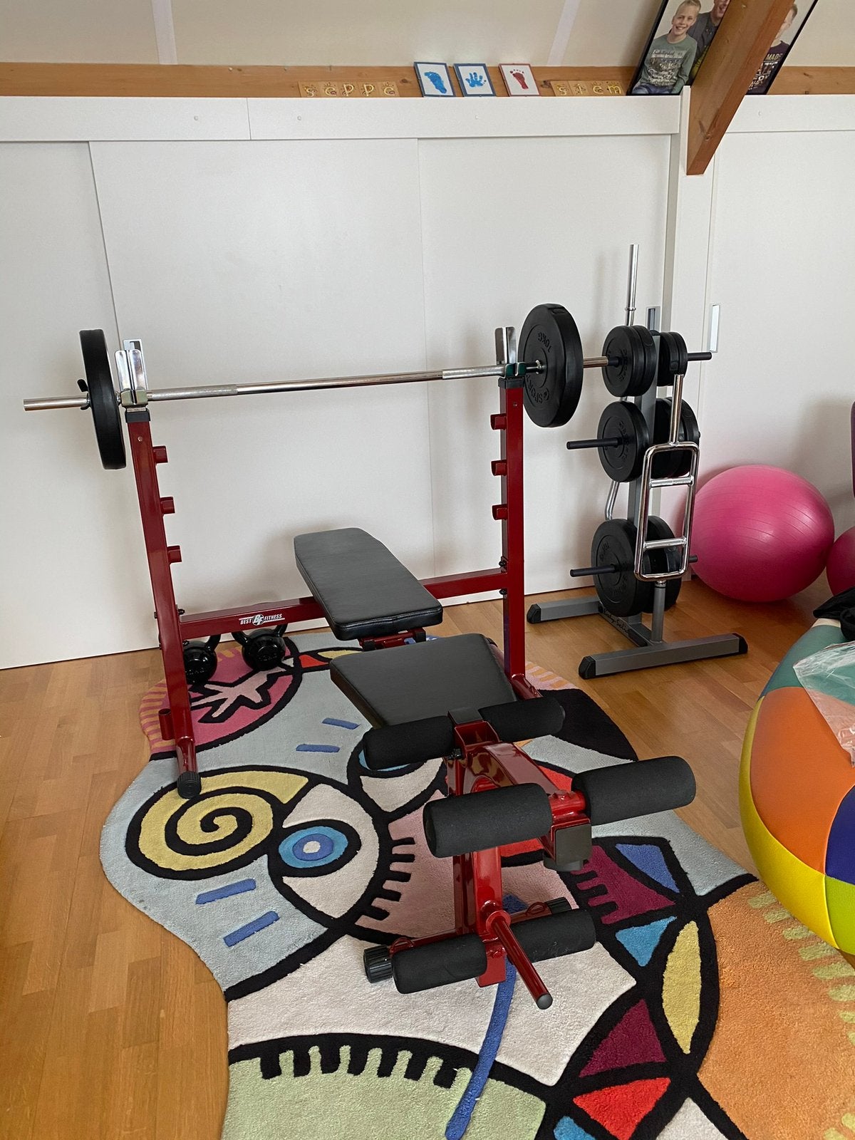 Halterbank verstelbaar en opklapbaar - Homegym, Sport en Fitness, Ophalen, Nieuw, Halterset