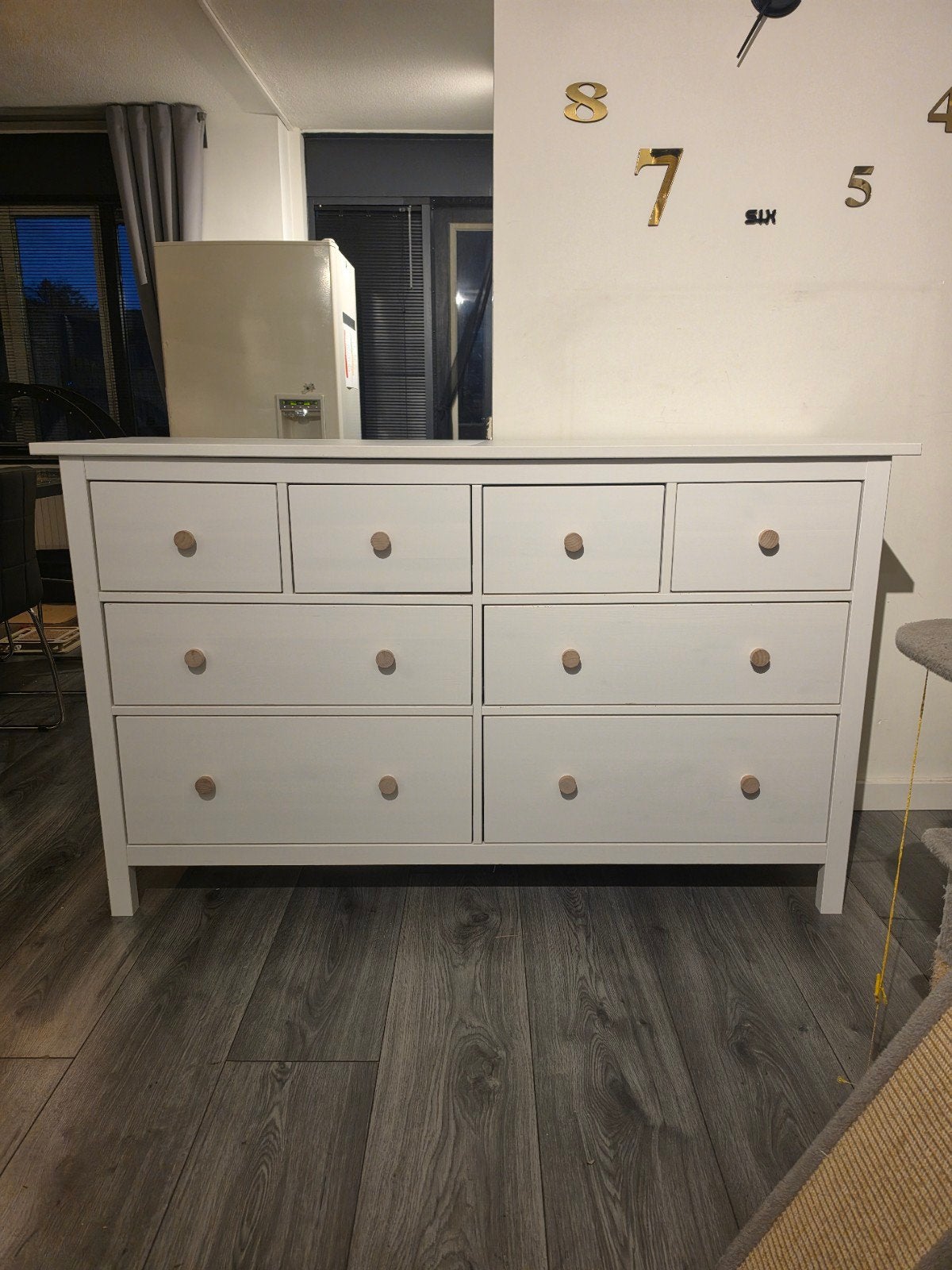 I.Z.G.S. Ikea hemnes ladekast wit gebeitst met 8 lades., Ophalen, 5 laden of meer, Zo goed als nieuw, Minder dan 100 cm