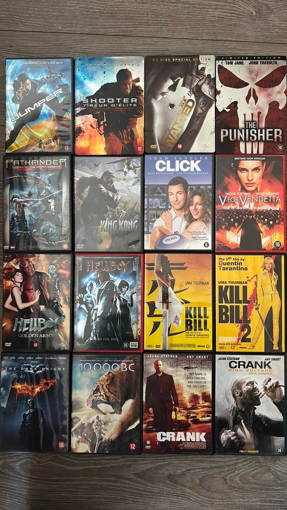 16 TOP films, actie dvd’s punischer crank batman ect, Cd's en Dvd's, Dvd's | Tv en Series, Ophalen of Verzenden, Zo goed als nieuw